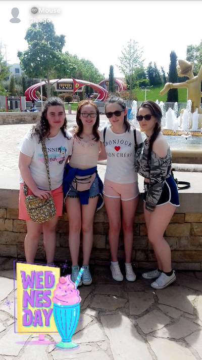 This is the girls and me at Port Aventura, a theme park in Salou.
